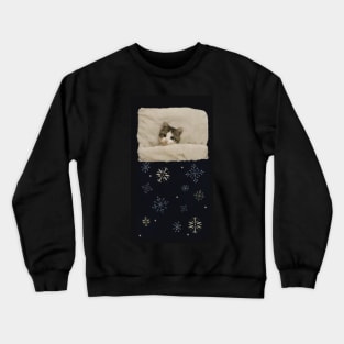 Cat Sleeping in little bed Crewneck Sweatshirt